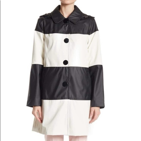 Women’s KATE SPADE Colorblock trench coat rain jacket- Size XL - Picture 1 of 11